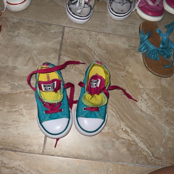 Turquoise pink yellow vans 7 7c - Picture 4 of 5